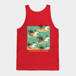 The Surfing Cartoon Illustration 1 Tank Top